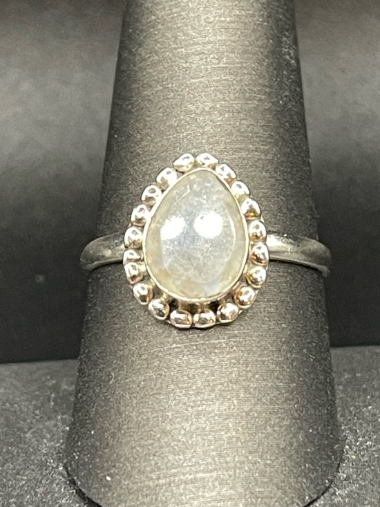 Jewelry - Sterling Silver Teardrop Moonstone Ring in White